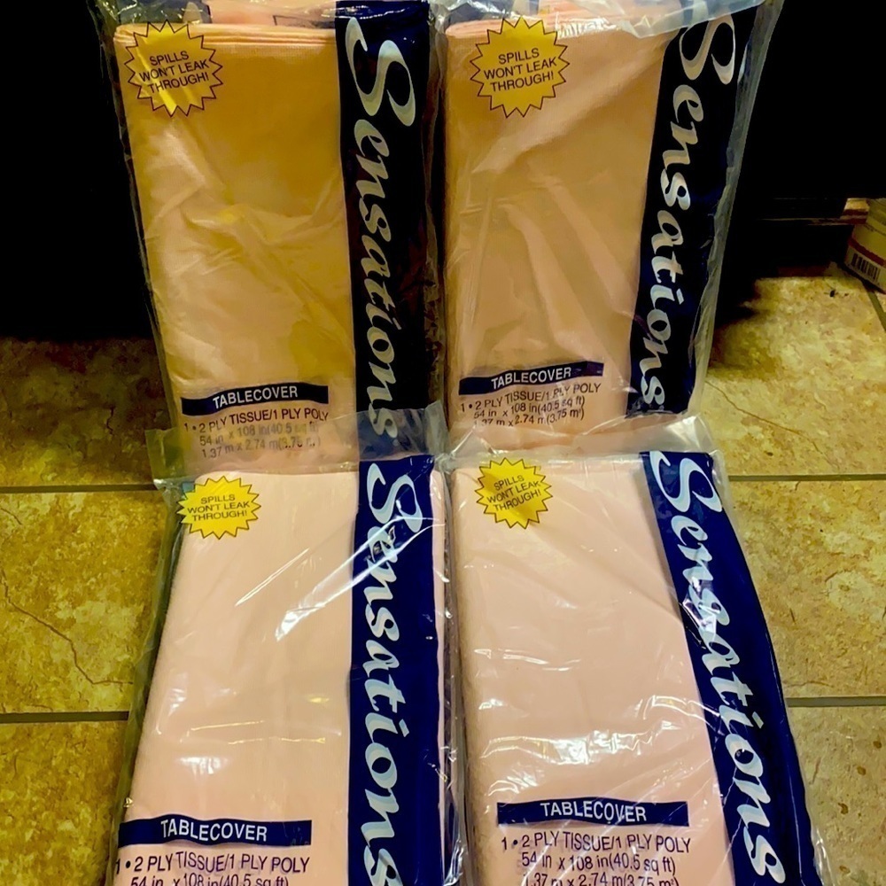 3/$20.  BUNDLE of 8 Sensations Table Covers Event Picnic  BBQ Wedding
